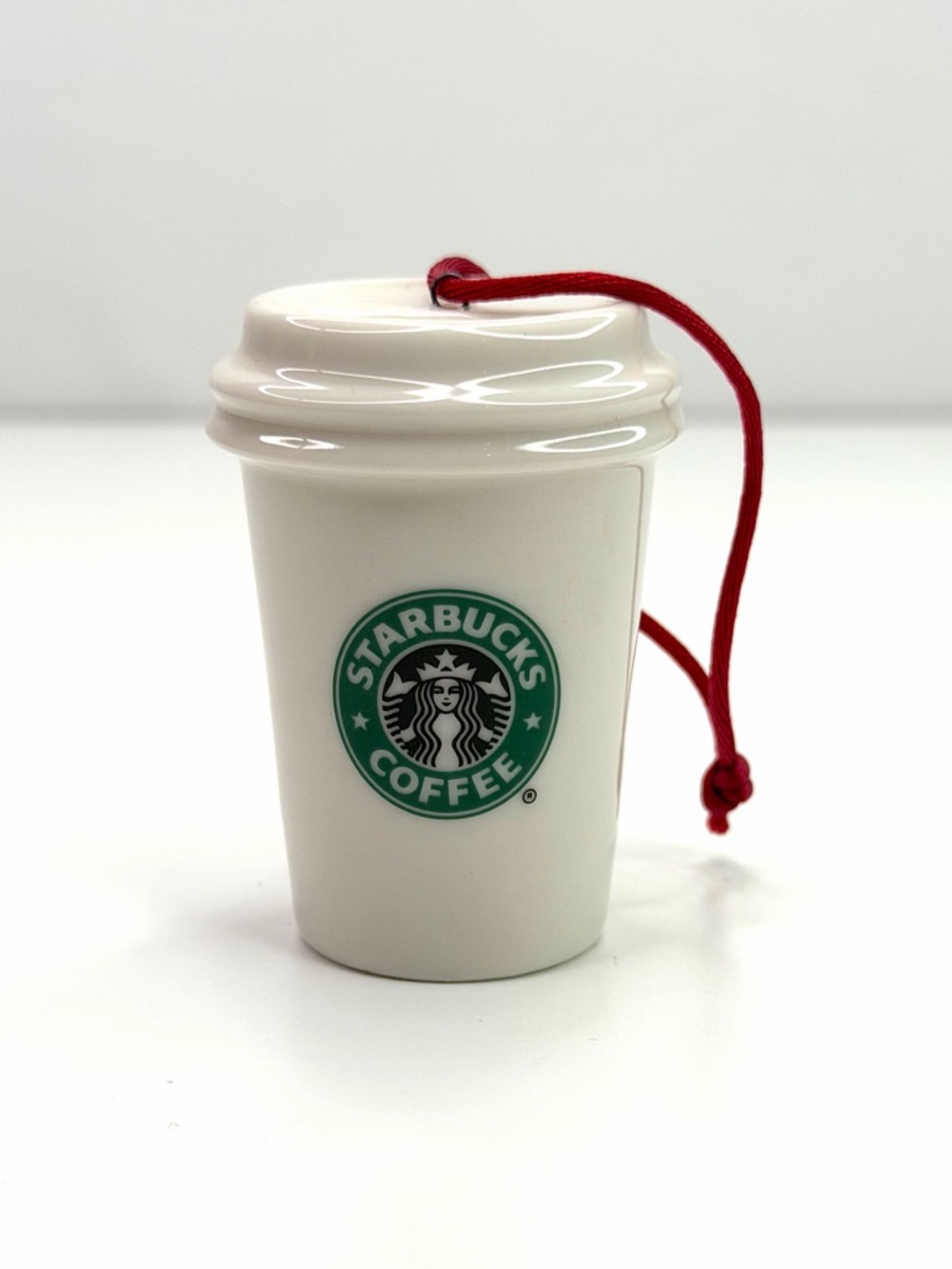 Starbucks White Mini Ceramic Classic Logo Coffee Cup Ornament